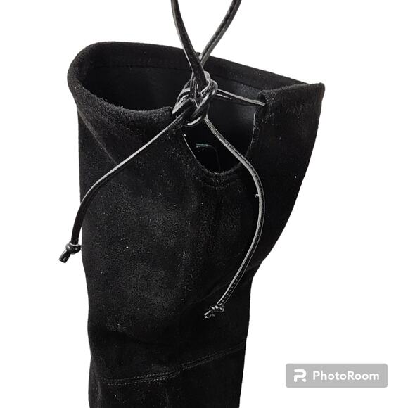 Charlotte Russe Thigh High Over the Knee Black Suede Boots Women's Size 7 - Picture 9 of 16